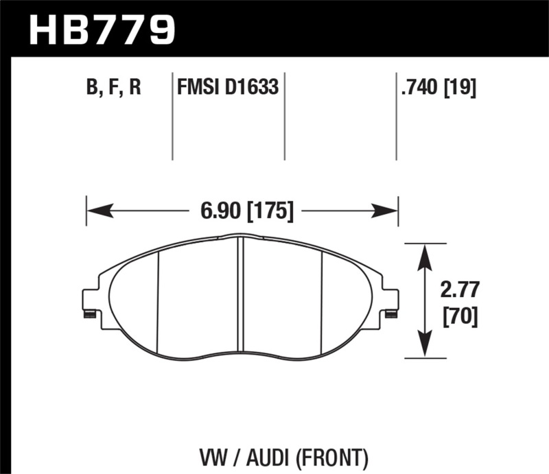 Audi S3 Brake Pads - Front - Hawk Performance - HPS Street - `15-`16 Audi S3 Brake Pads - Front - Hawk Performance - HPS Street - `15-`16